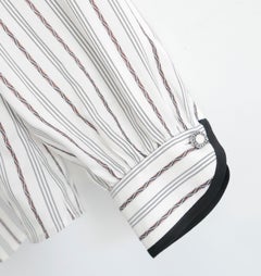 Etro Embroidered Detail Striped Silk Blouse