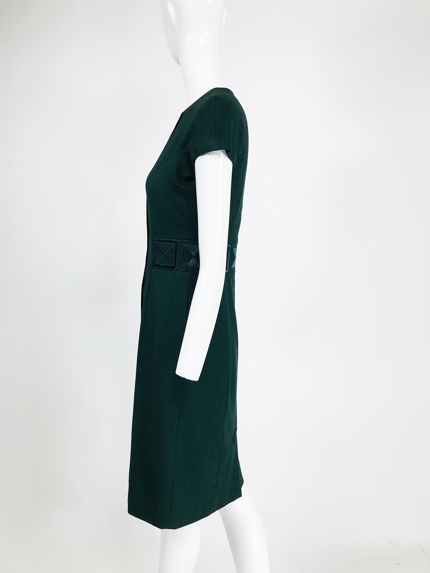 forest green sheath dress