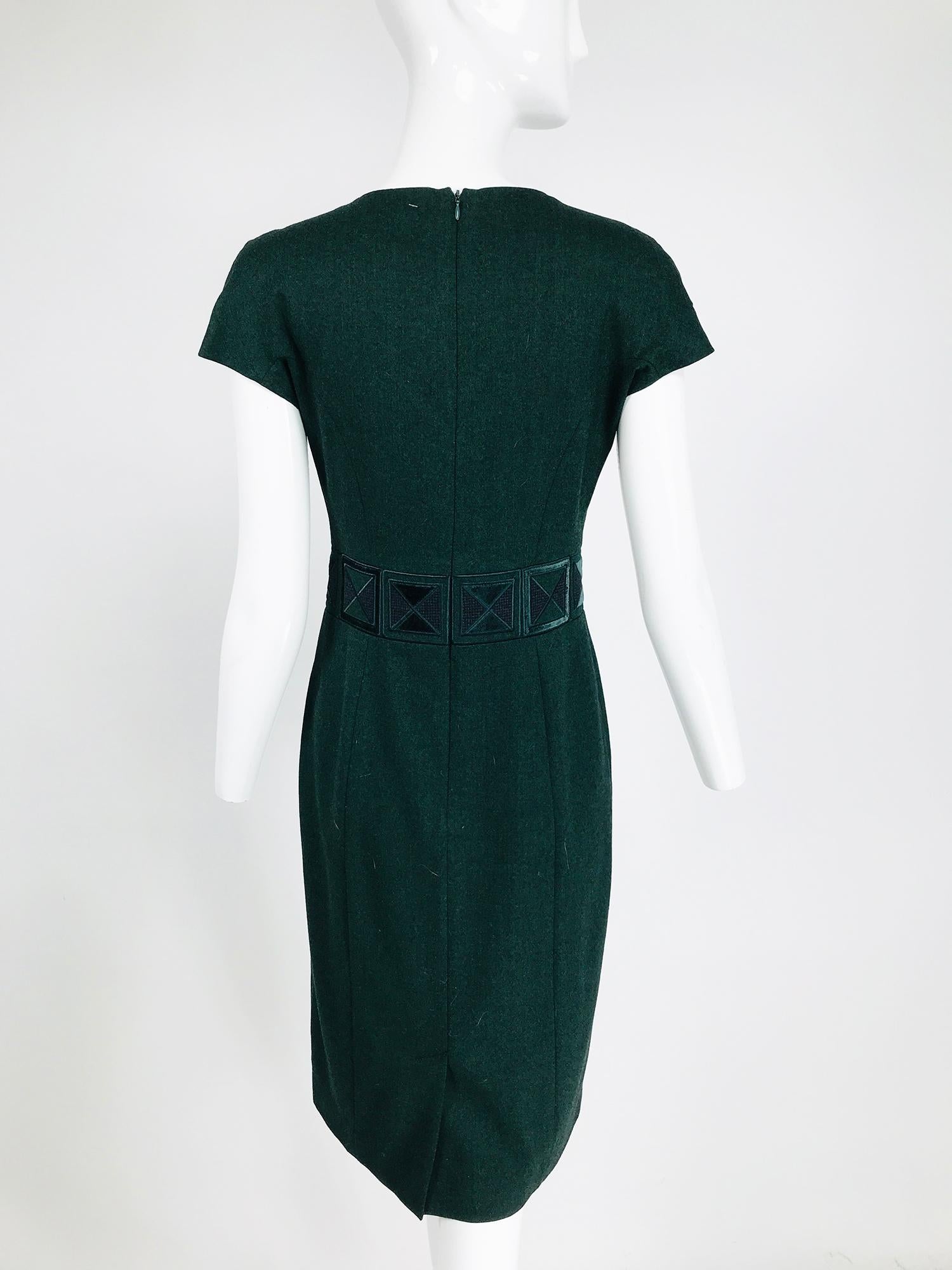 green sheath dress with sleeves