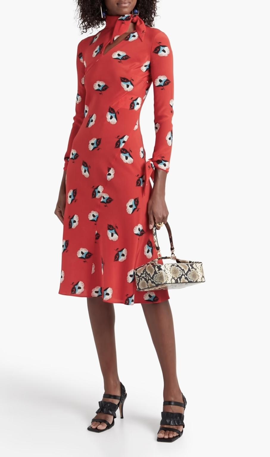 Rouge Etro - Automne 2003 - Jupe en laine à ourlet en soie et cachemire en vente