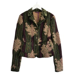 Etro Fall 2004 Wool Floral Brocade Blazer Jacket