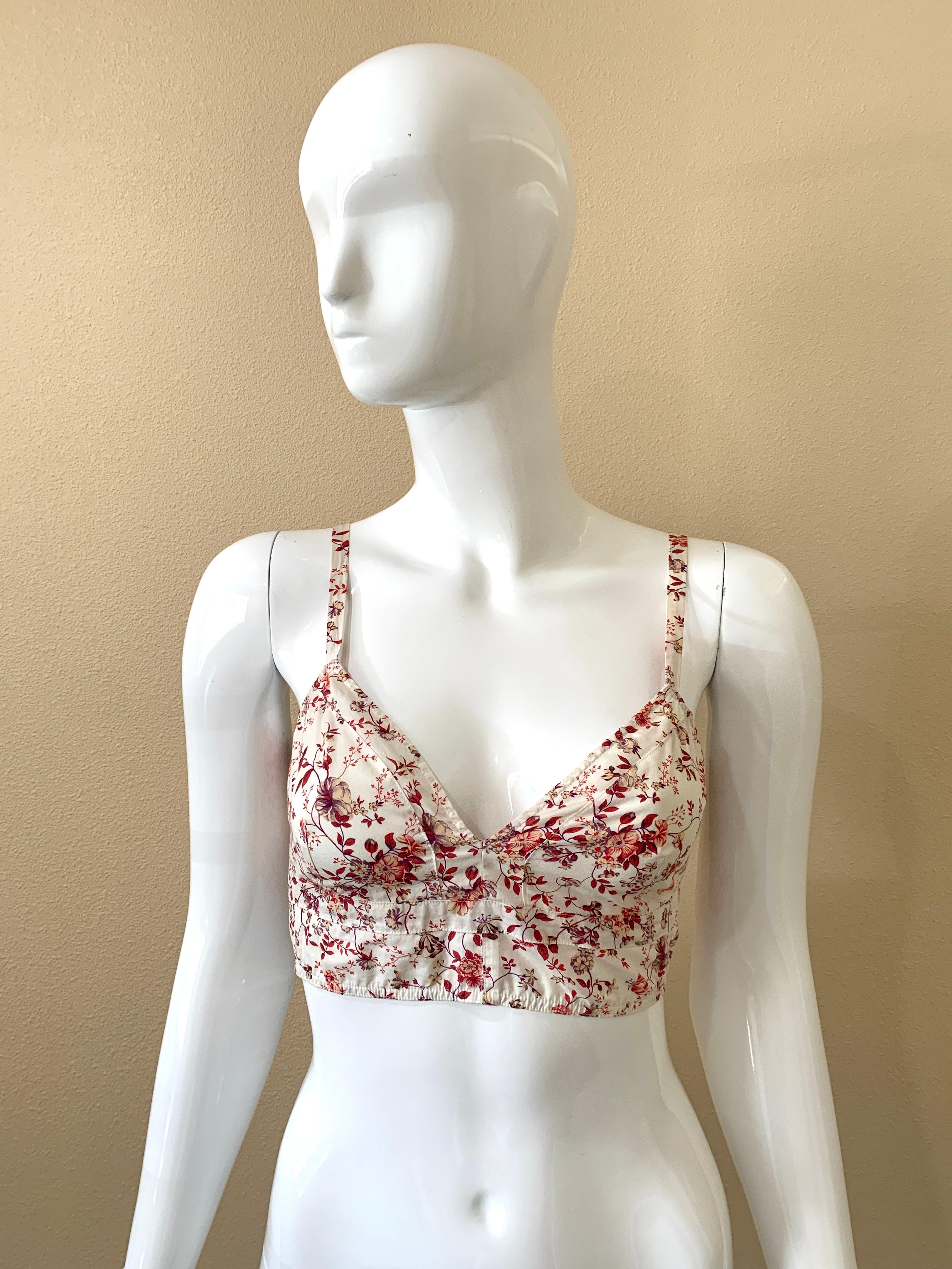 Etro Floral Paisley Crop Top Größe 38 (Beige) im Angebot