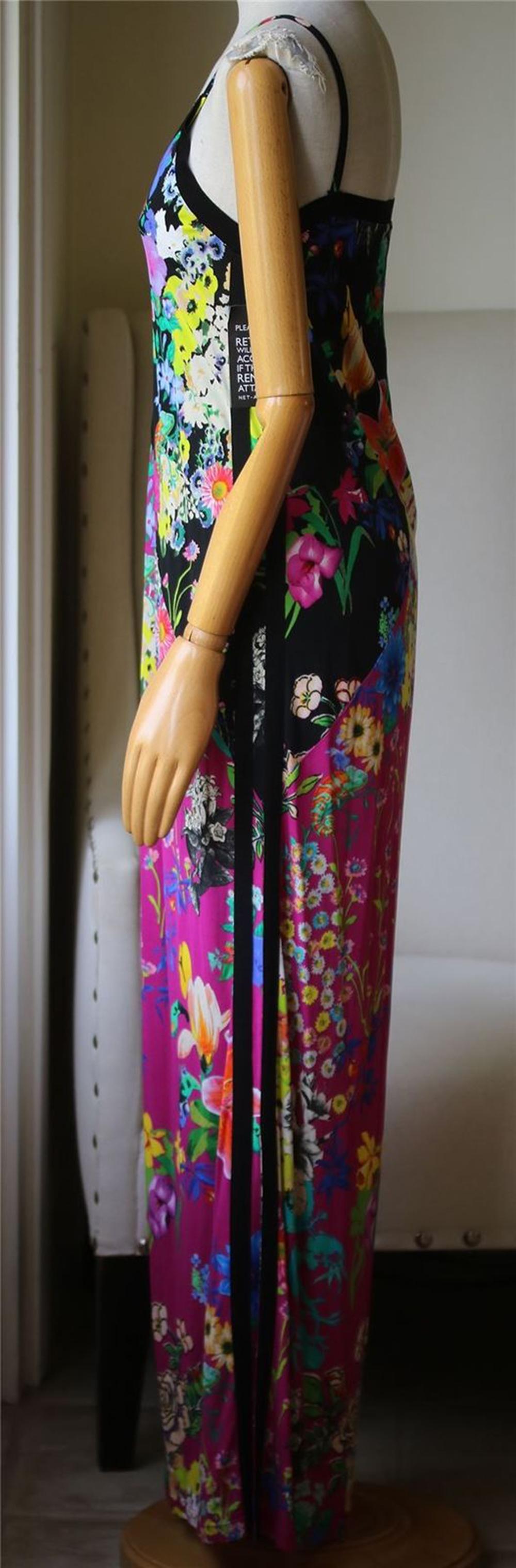 Pink Etro Floral-Print Crepe De Chine Maxi Dress