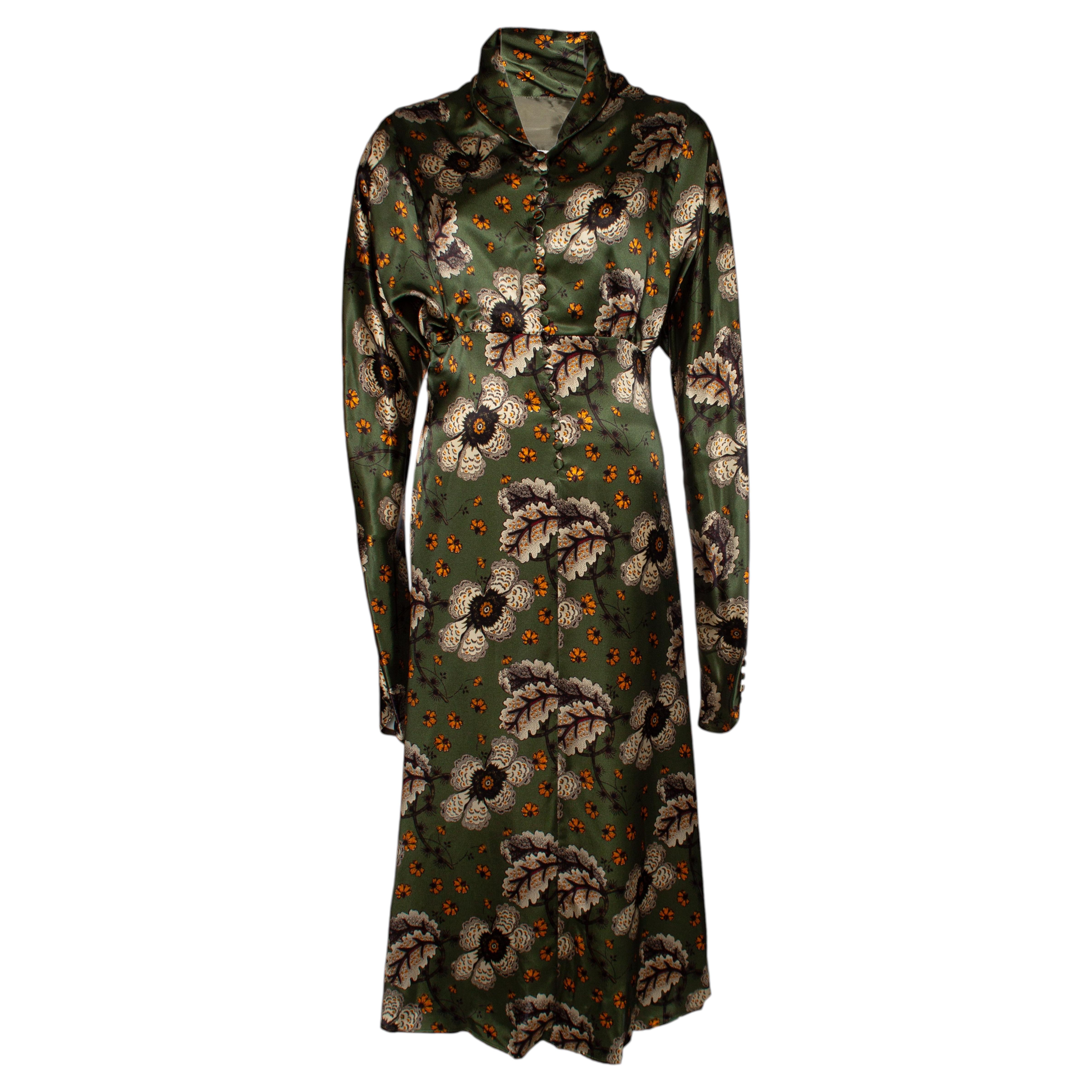 Etro, Floral printed abiti midi dress in green