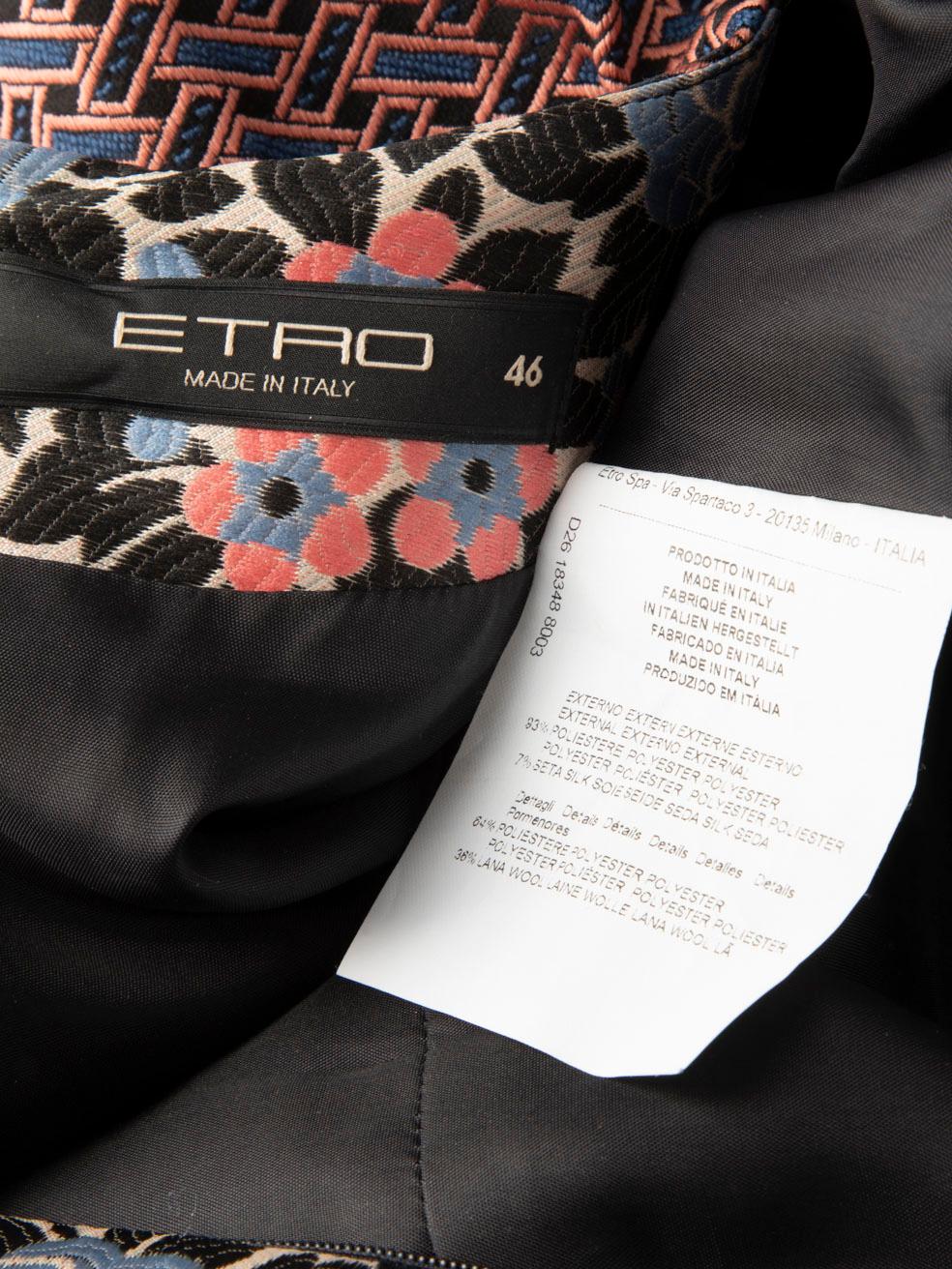 Etro Floral Knielanges Kleid mit kurzen Ärmeln Größe XL im Zustand „Gut“ im Angebot in London, GB