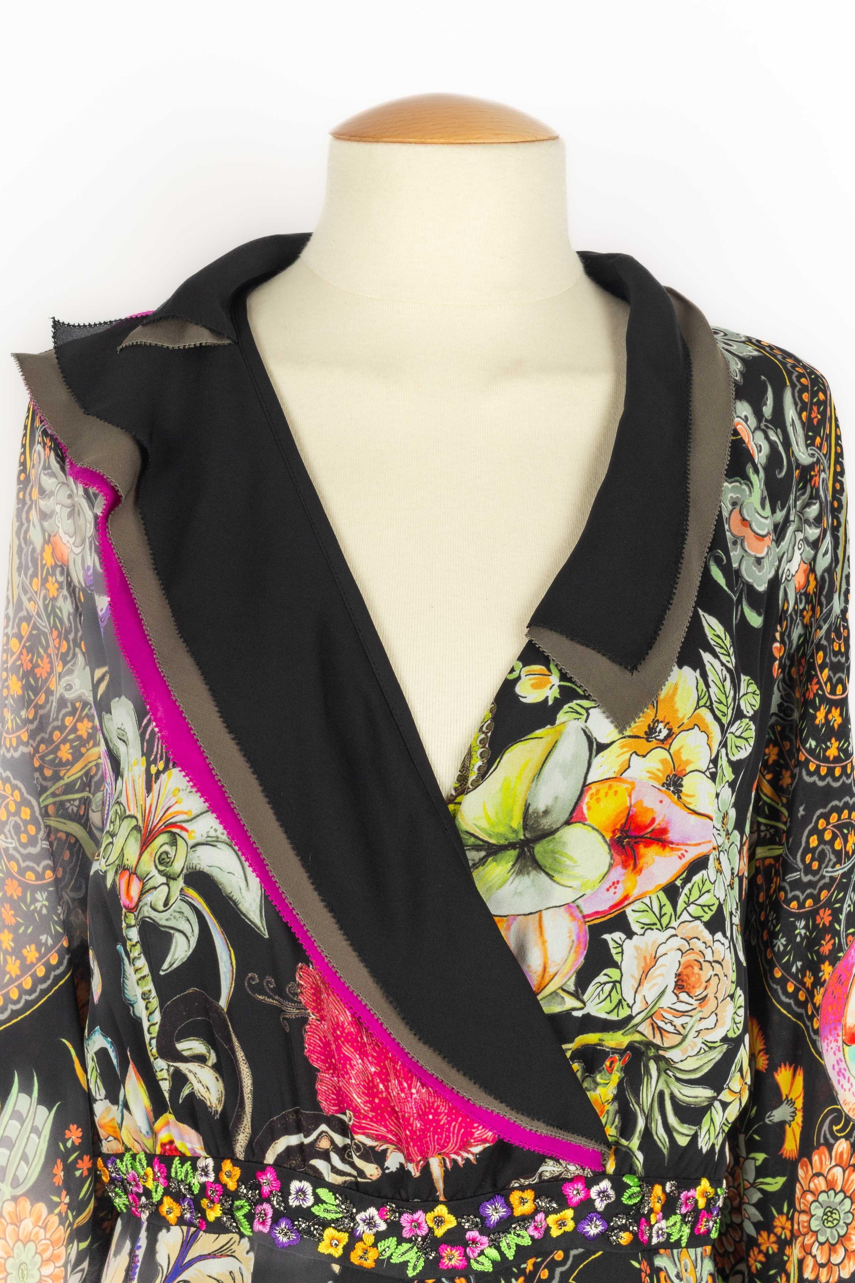 Etro Blumenkleid (Schwarz) im Angebot