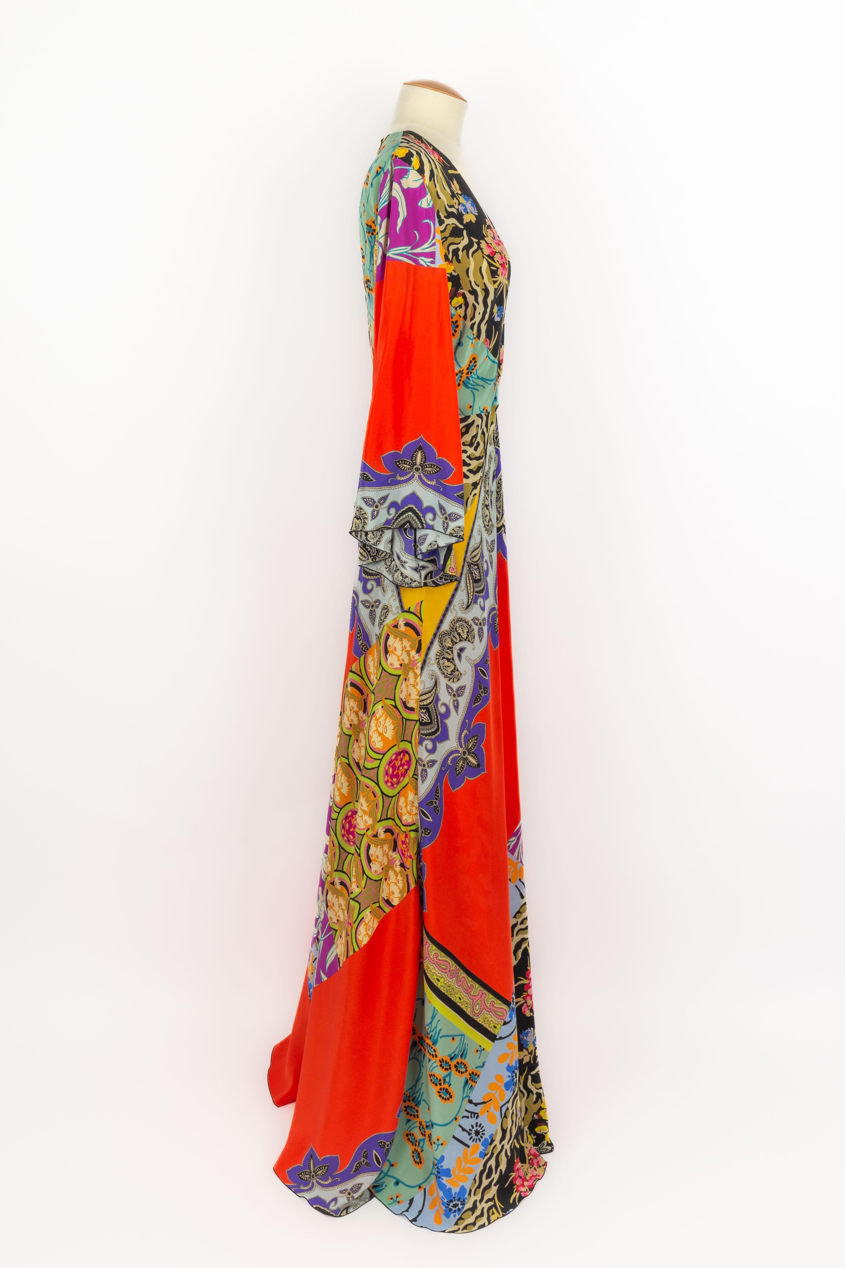 Marron Robe à fleurs Etro en vente