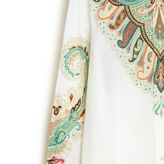 Etro FR42 Camisa de popelina blanca verde US12