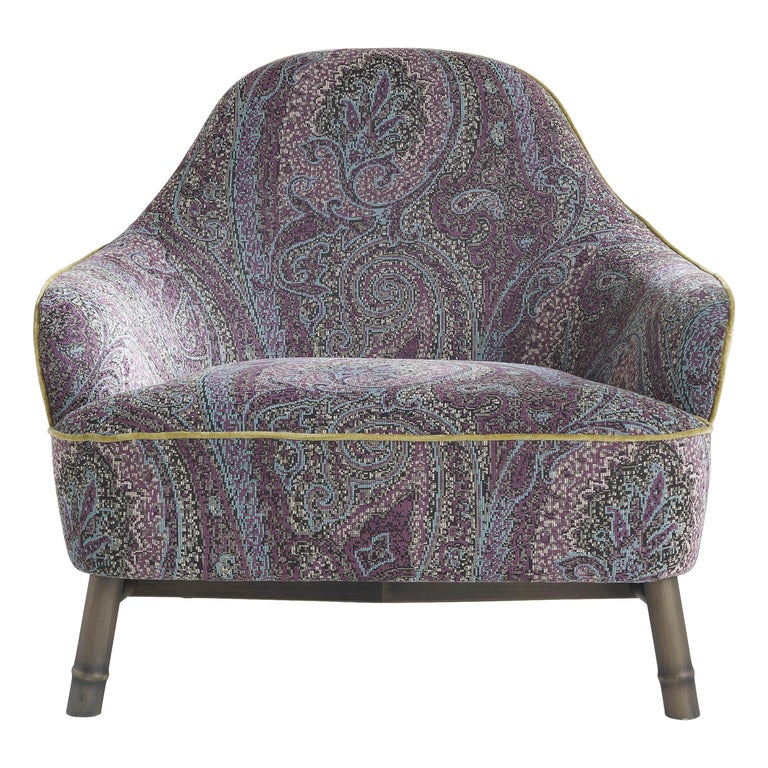 Etro Frida Armchair in Fabric and Metal For Sale at 1stdibs