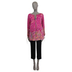 Chemisier ETRO en coton rose fuchsia MICRO-FLORAL PESANT TUNIC 44 L