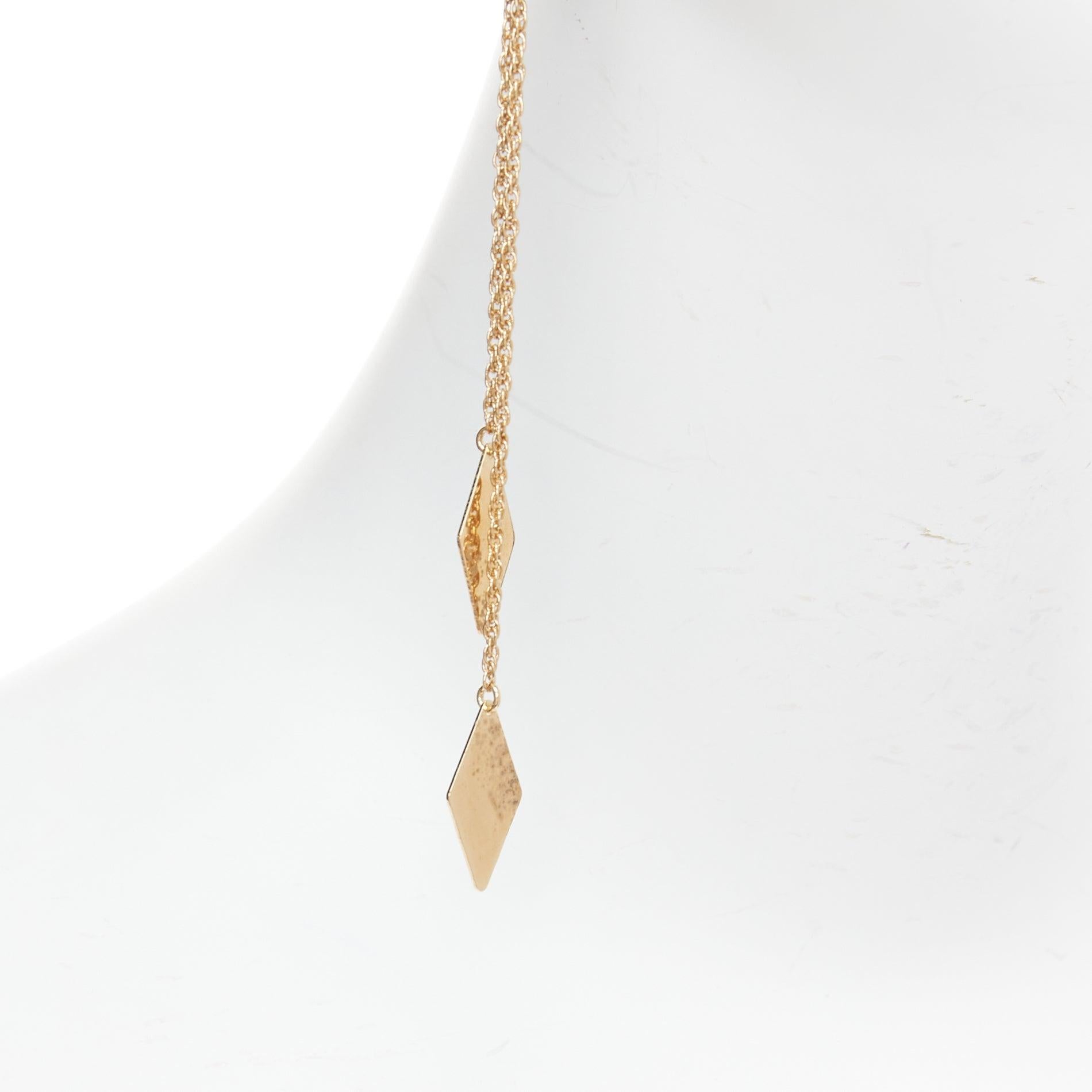 ETRO gold ethnic carvings charm chain drop clip on earring Single For Sale 1