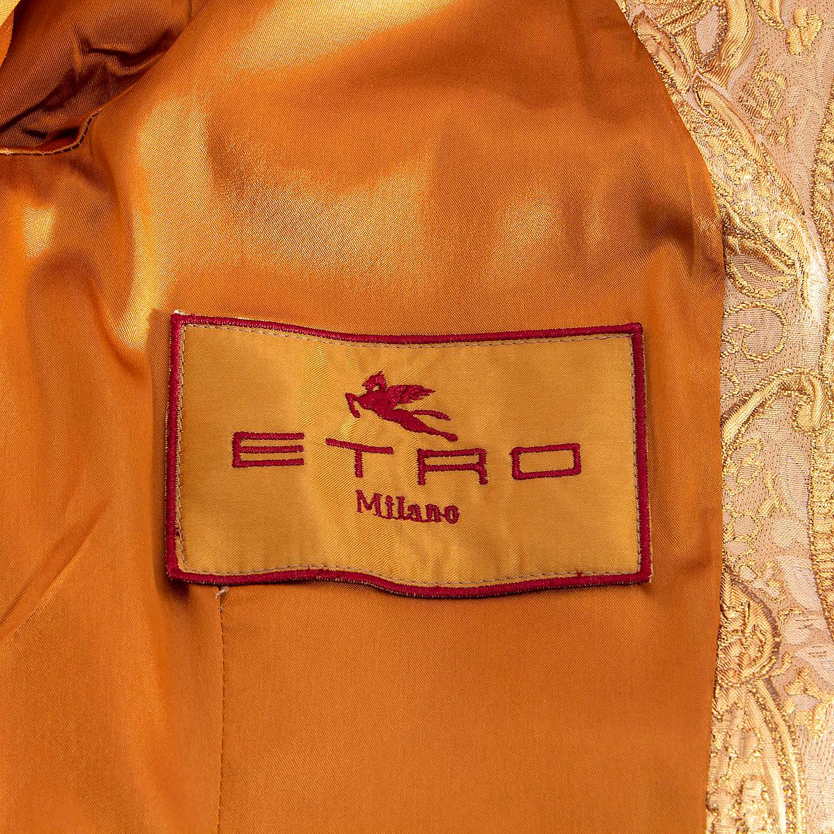 ETRO gold PAISLEY BROCADE FITTED Blazer Jacket S 3