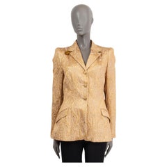 ETRO gold PAISLEY BROCADE FITTED Blazer Jacket S