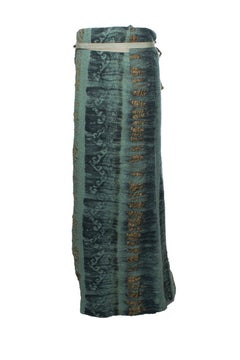 Etro, green and gold printed maxi skirt