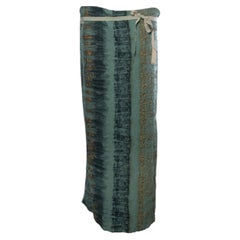 Etro, green and gold printed maxi skirt