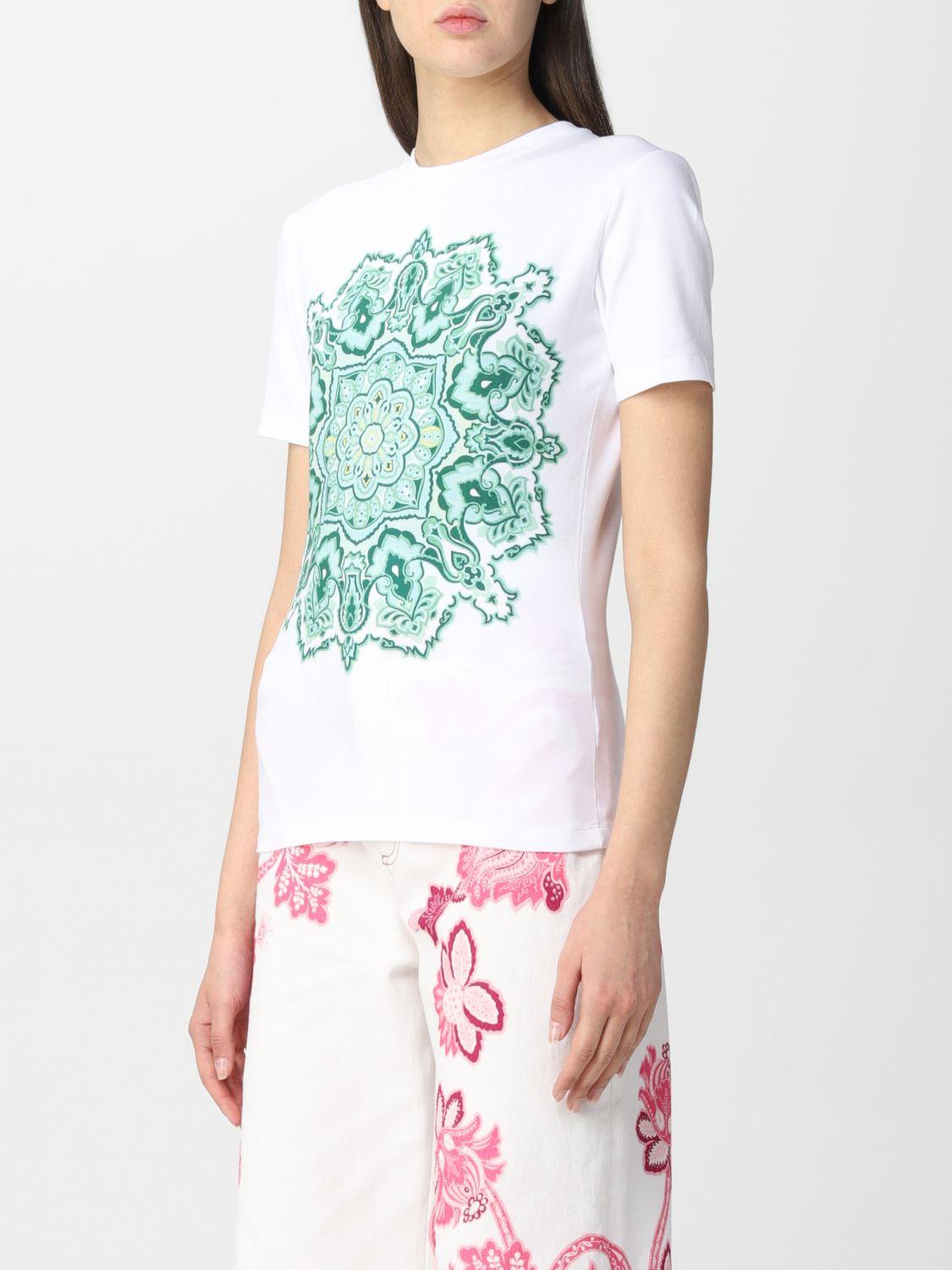 Etro Green Mandala Print Graphic T-Shirt Size S NWT In New Condition For Sale In Paradise Island, BS