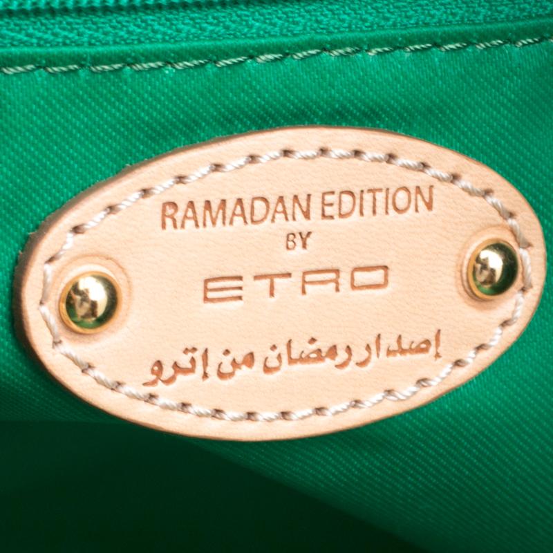 Etro Green/Multicolor Printed Coated Canvas Ramadan Edition Shopping Tote 1