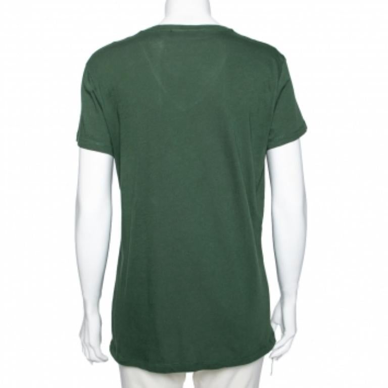 Noir Etro T-shirt à manches courtes en coton imprimé cachemire vert S en vente