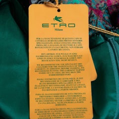 Etro Green Paisley Printed Crepe Embellished Maxi Dress