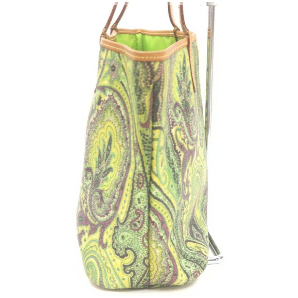 Etro Green Paisley Tote Bag  862365 7