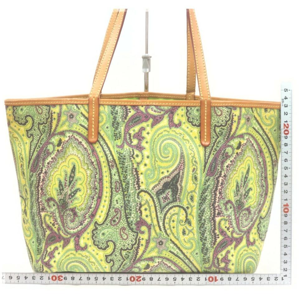 Etro Green Paisley Tote Bag  862365 4