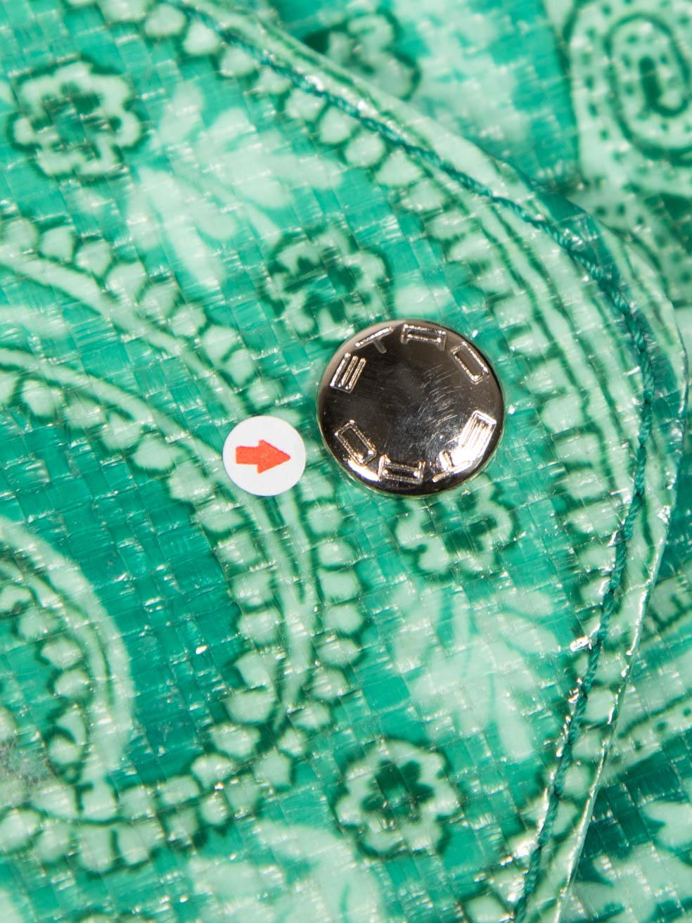 Portafoglio Etro con stampa Paisley in vernice verde in vendita 2