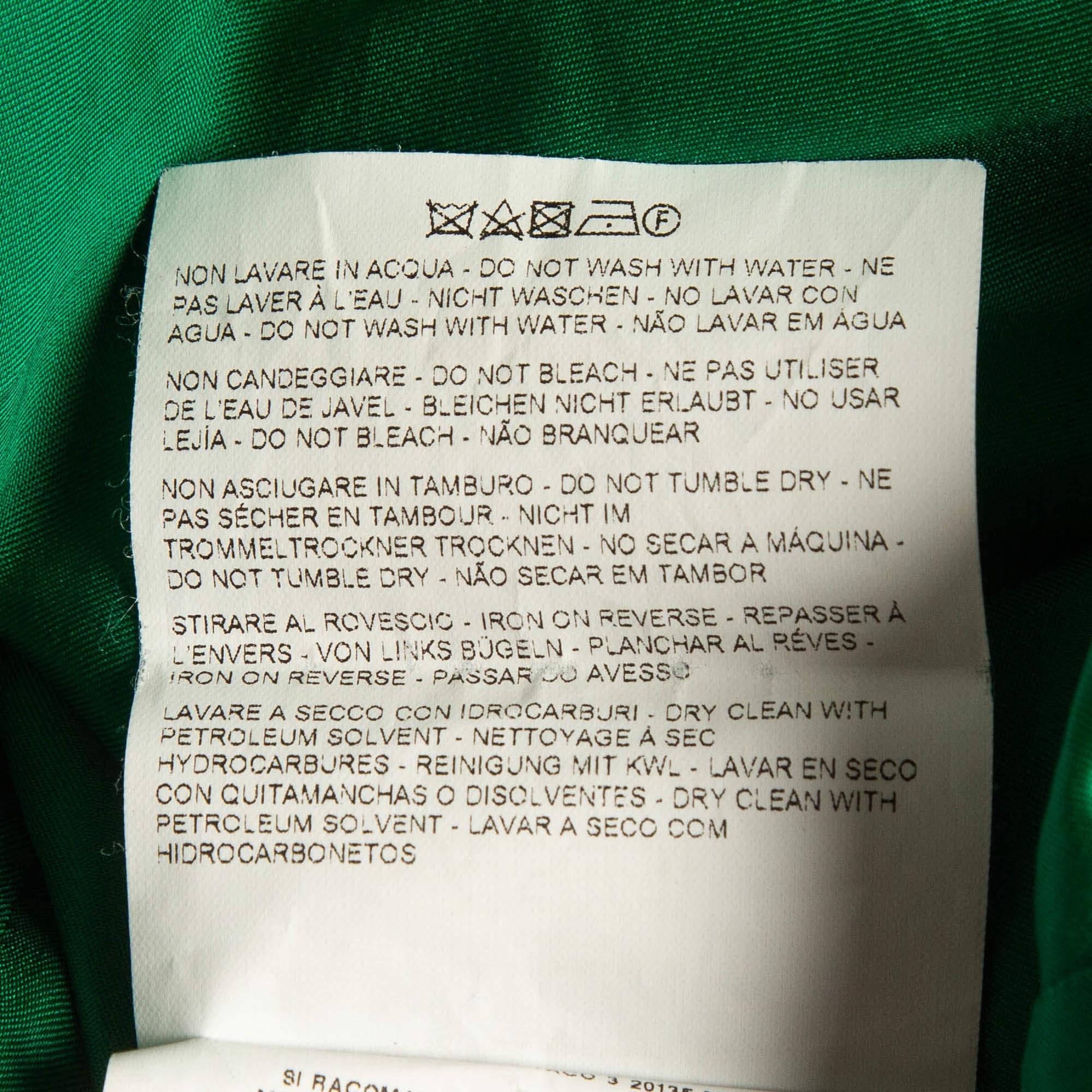 Etro Robe longue à col détaillé en crêpe imprimé vert S en vente 2