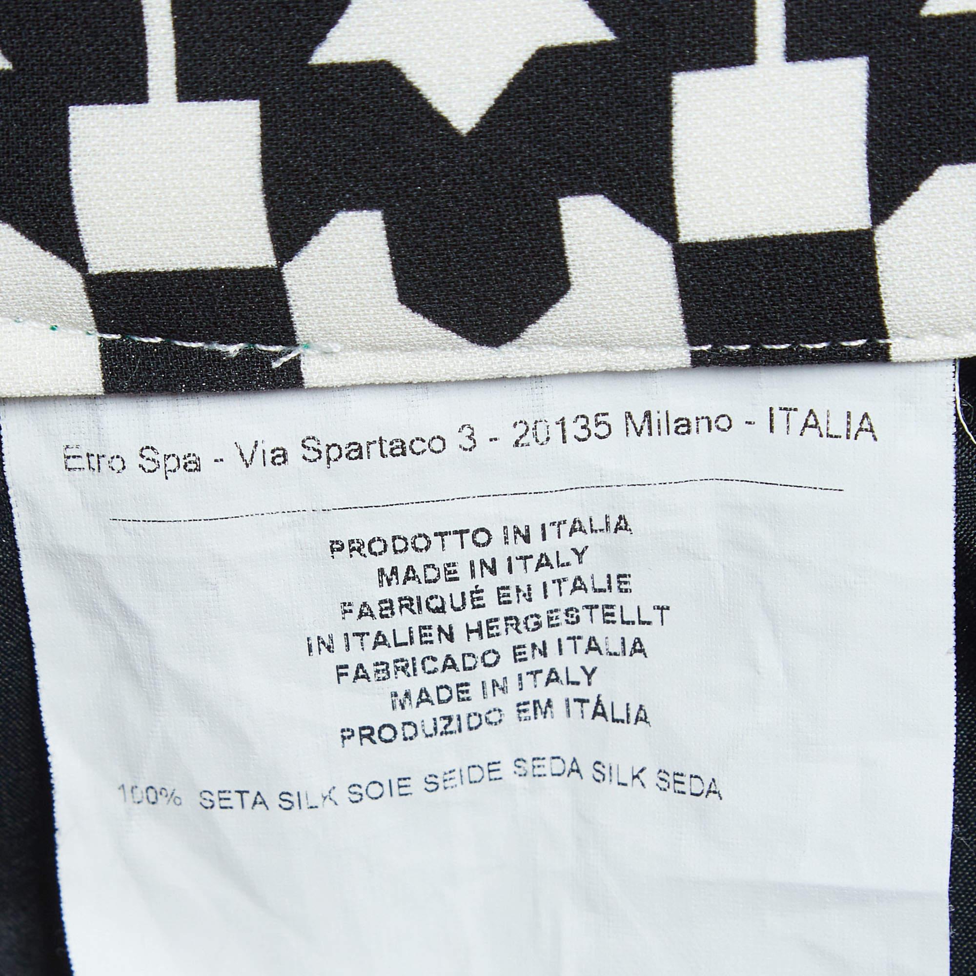 Etro Pantalon palazzo en soie imprimé vert S Pour femmes en vente