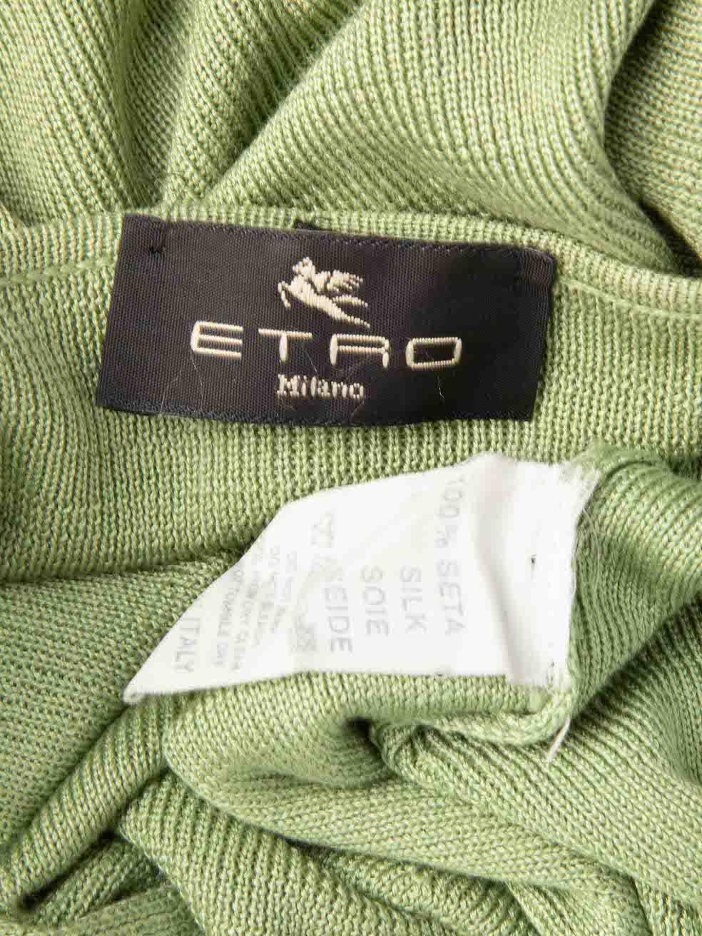 Etro Grüne Strickjacke & Top aus Seidenstrick Größe S im Angebot 1