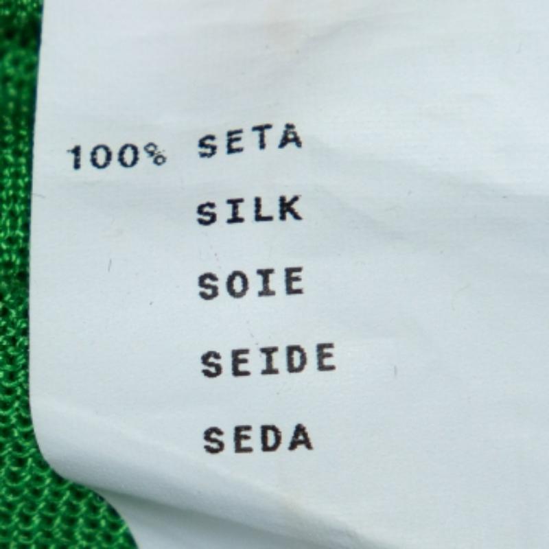 Etro Top de punto de seda verde con volantes M en Bueno estado para la venta en Dubai, Al Qouz 2