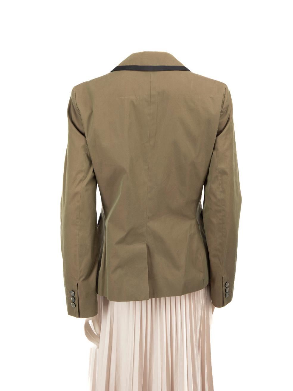 Marron Etro Veste blazer croisée verte taille XL en vente