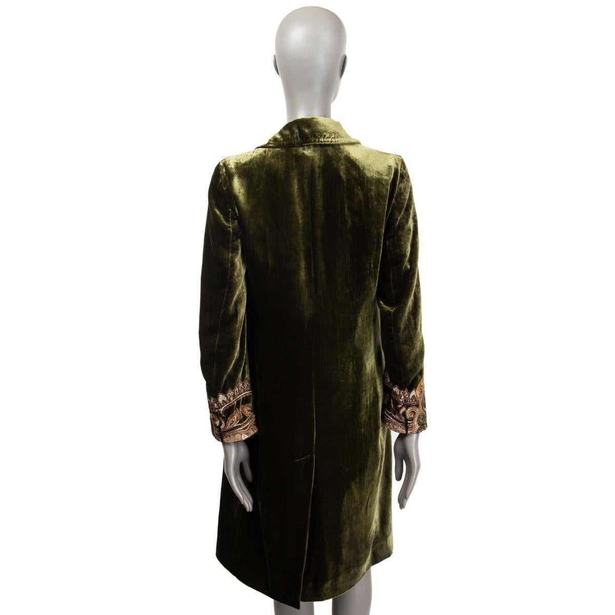 green embroidered coat