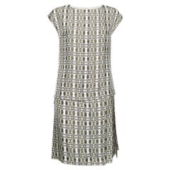 Etro Grey Geometric Print Silk Pleated Mini Dress S