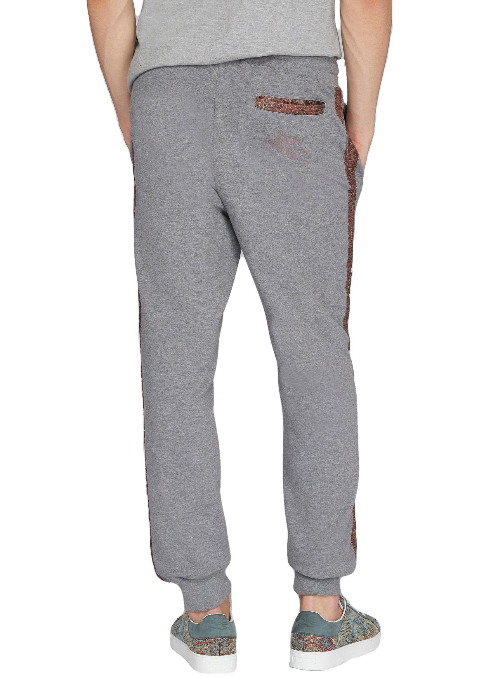 Etro Grey Paisley Trimmed Mens Gym Pants Size 3XL NWT en vente 1