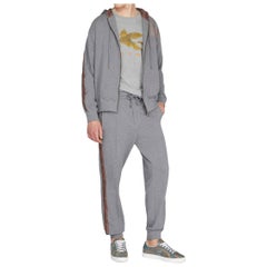 Etro Gris Paisley Recortado Hombres Pantalones de gimnasia Tamaño 3XL NWT