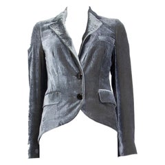 ETRO grey viscose VELVET TAIL Blazer Jacket 40 S