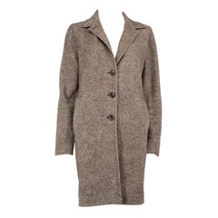 Etro Abrigo gris de lana de un solo pecho de largo medio Talla L Etro Abrigo gris de lana de un solo pecho de largo medio Talla L