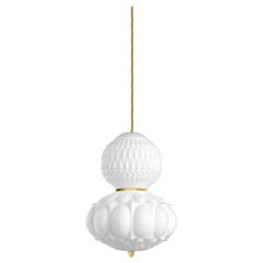 21st Century Hatha 2-Light Ceiling Lamp in White Glass by Etro Home Interiors