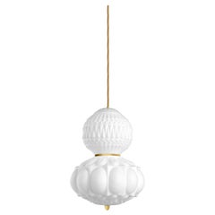 Plafonnier Hatha à 2 éclairages en verre blanc du 21e siècle par Etro Home Interiors