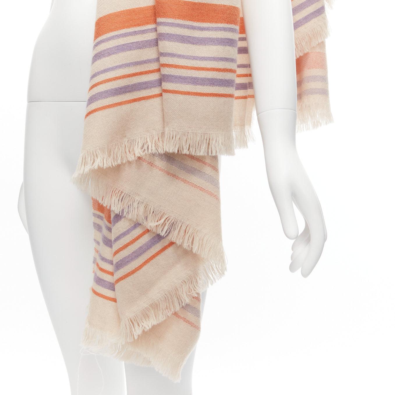 ETRO Home Collection 100% merino wool beige logo stripes fringe scarf
Reference: LNKO/A02200
Brand: Etro
Collection: Home Collection
Material: Merino Wool
Color: Beige, Multicolour
Pattern: Striped
Made in: Italy

CONDITION:
Condition: Very good,