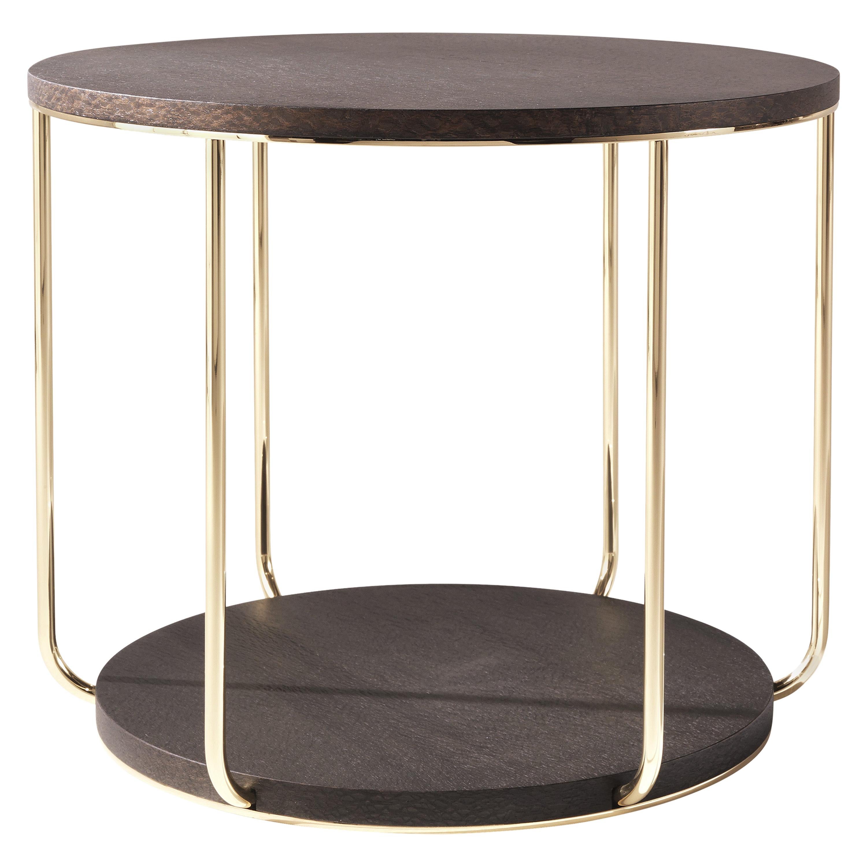 21st Century Ambar Side Table in Carbalho by Etro Home Interiors For Sale