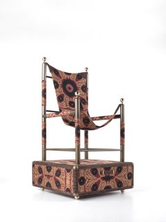 21st Century Babel Chair in Bukhara Fabric and Metal by Etro Home Interiors