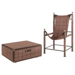 Etro Home Interiors Babel Foldable Travel Chair in Fabric and Metal