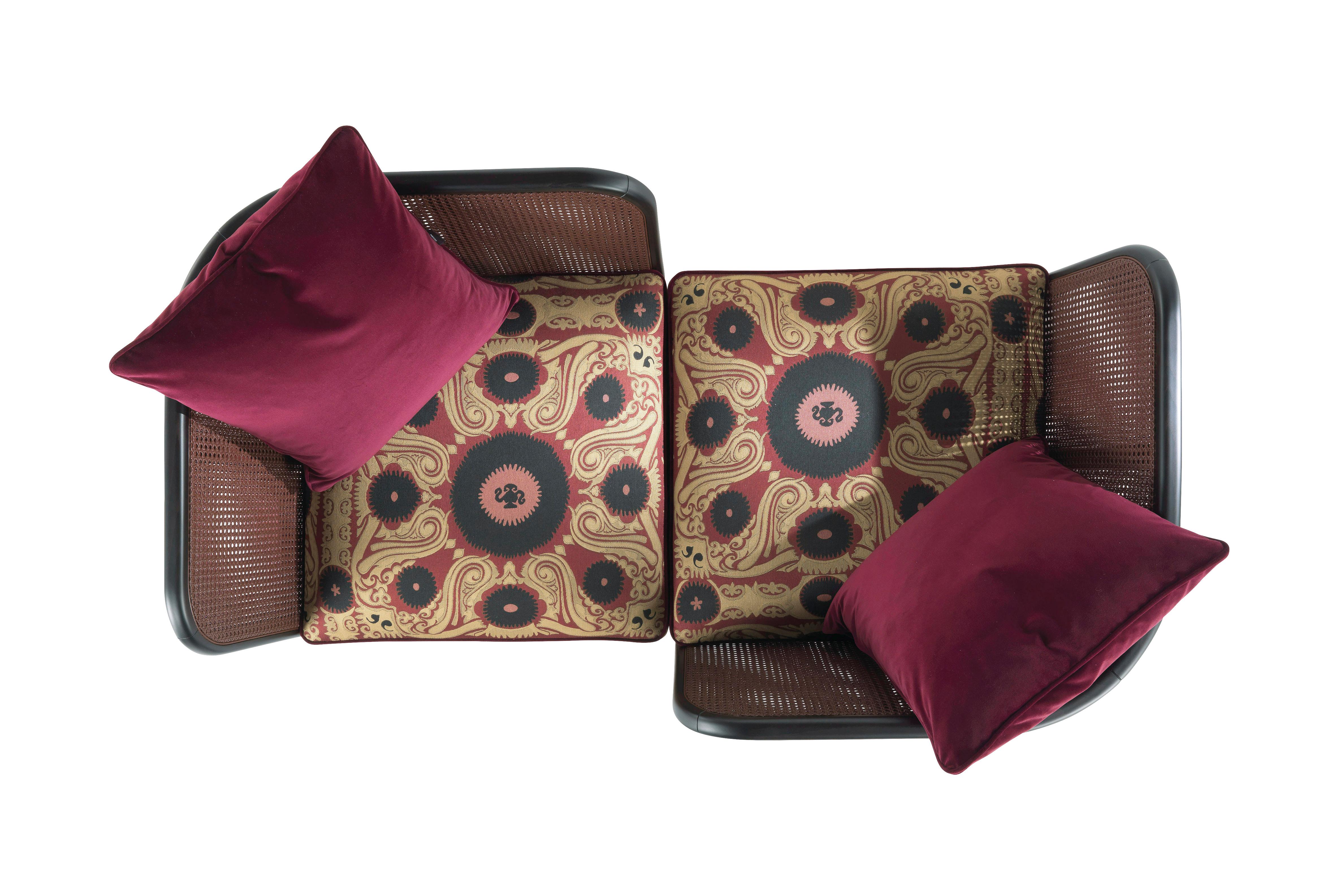 Modern 21st Century Caral Armchair vis-a-vis in Vienna Straw by Etro Home Interiors