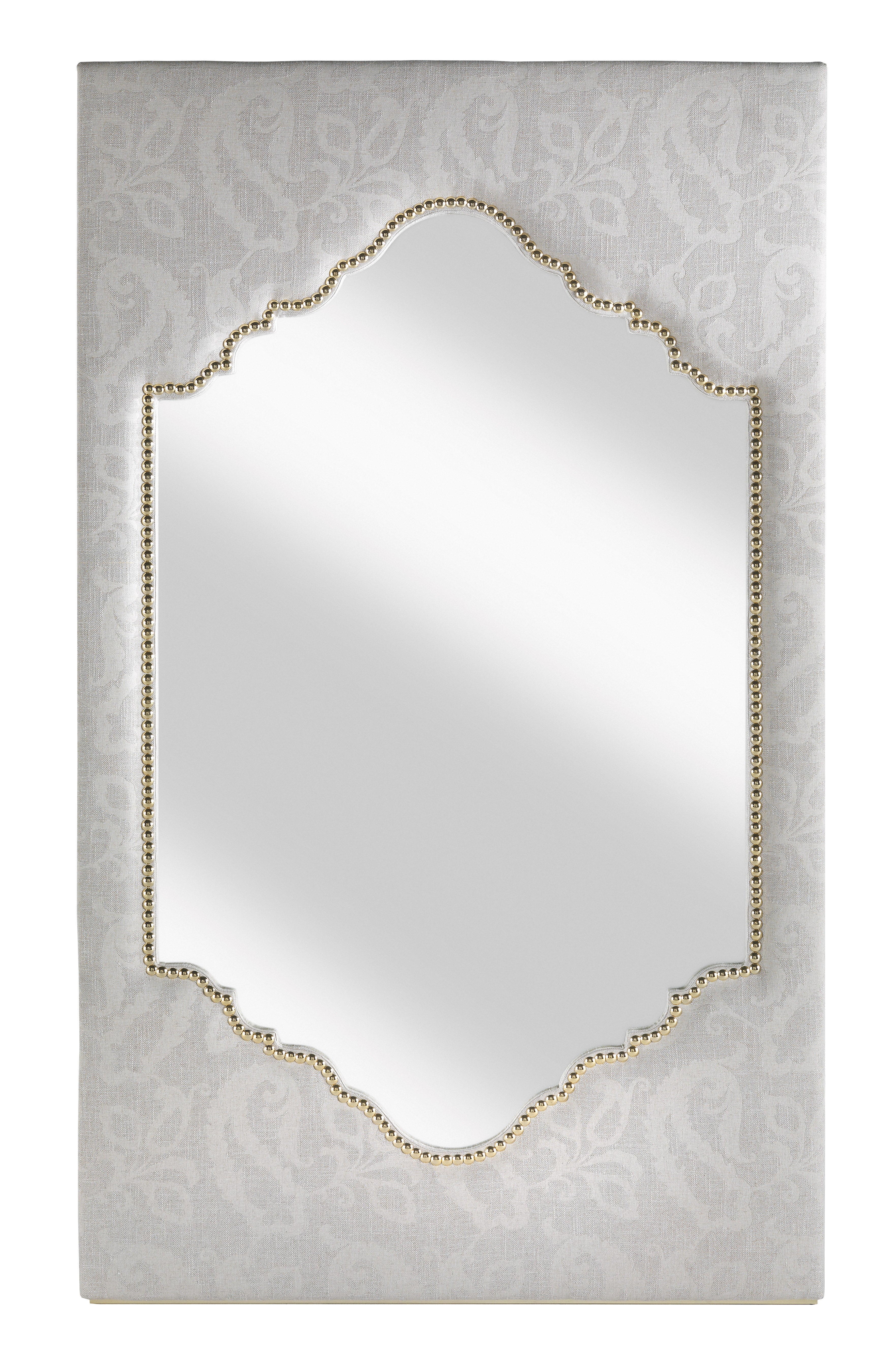 21st Century Shanti Mirror in White Paisley Fabric by Etro Home Interiors For Sale