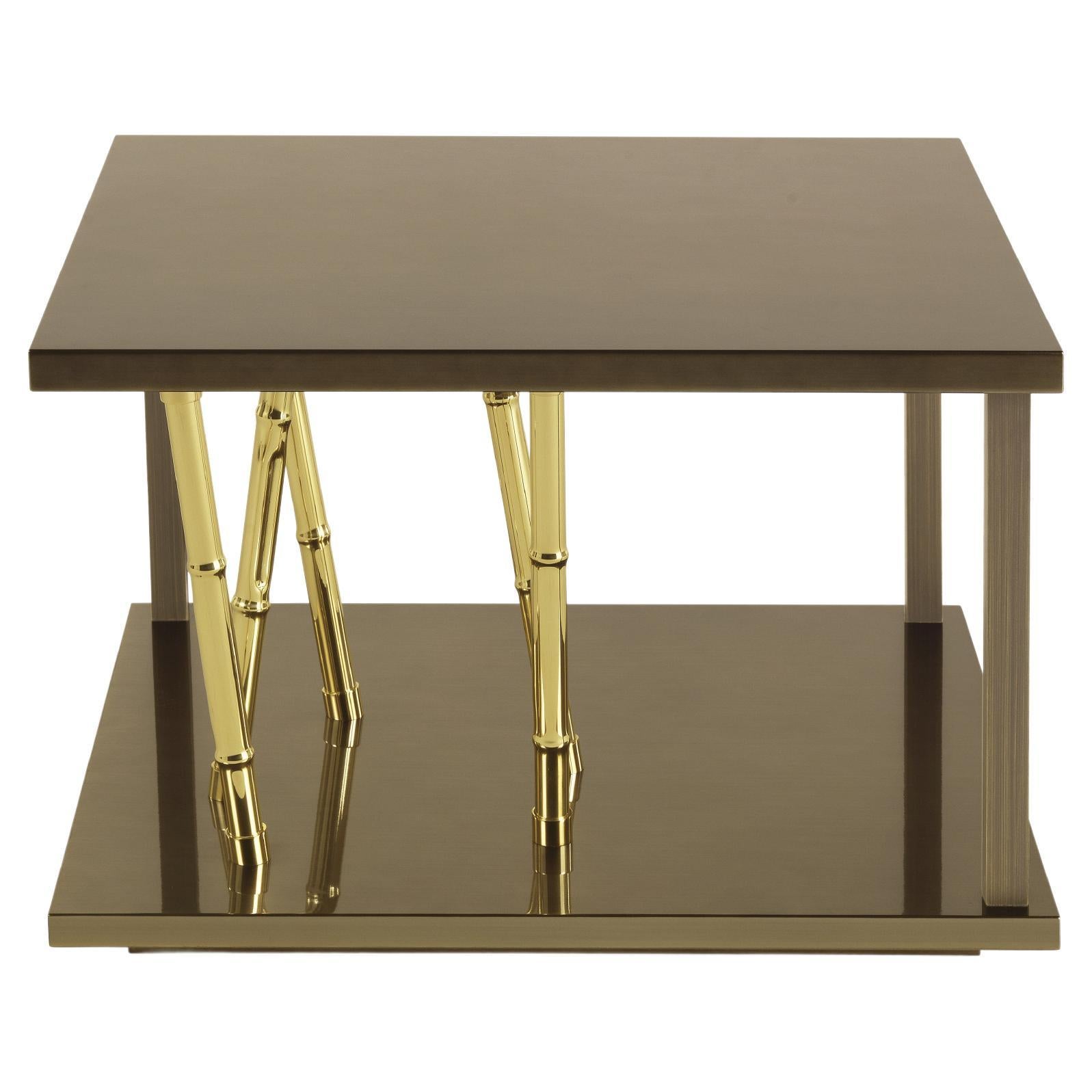 Petite table Taxila du 21e siècle en bois et métal par Etro Home Interiors