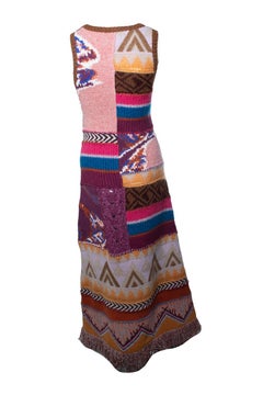 Etro, Maxikleid aus Intarsienstrick