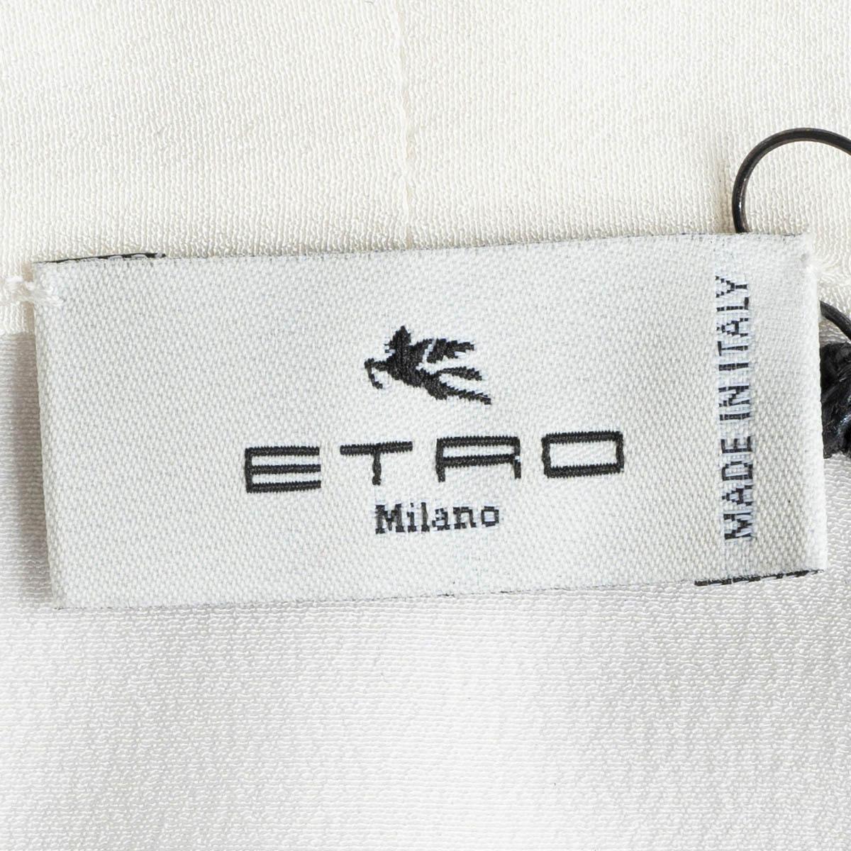 ETRO ivory silk SANTA BARBARA DRAPED PUSSY BOW Blouse Shirt 44 L For Sale 3