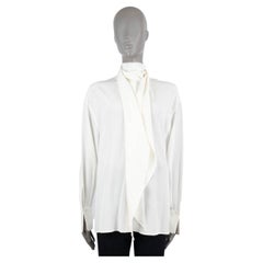 ETRO ivory silk SANTA BARBARA DRAPED PUSSY BOW Blouse Shirt 44 L