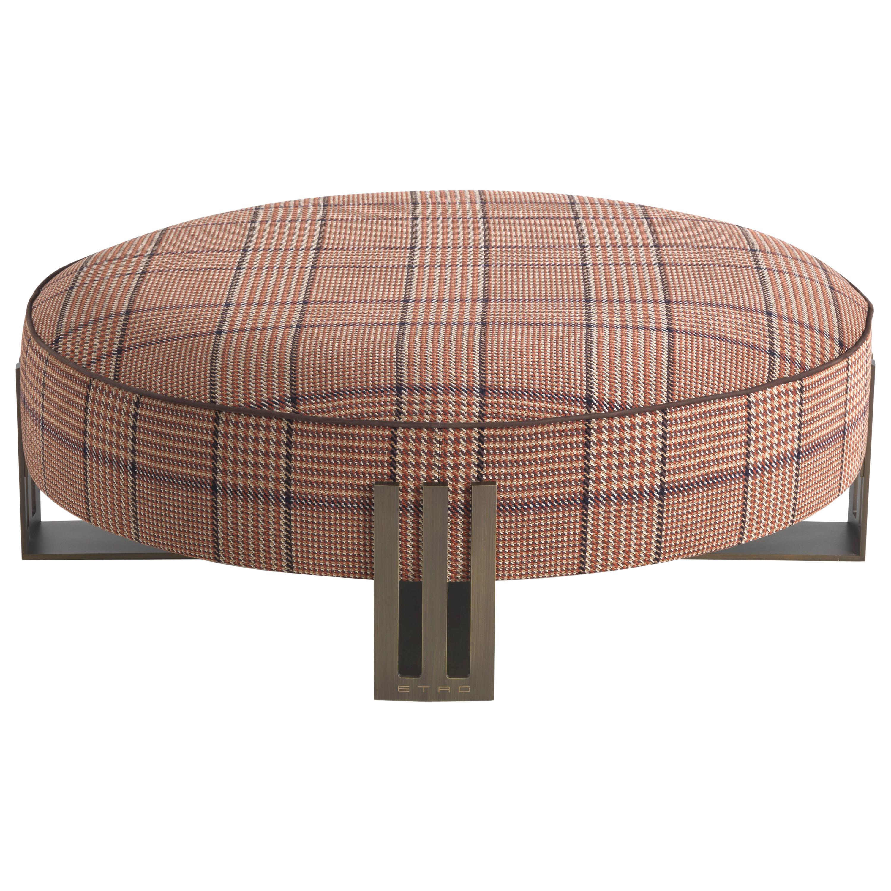 21st Century Klee Pouf in Fabric and Metal by Etro Home Interiors For Sale